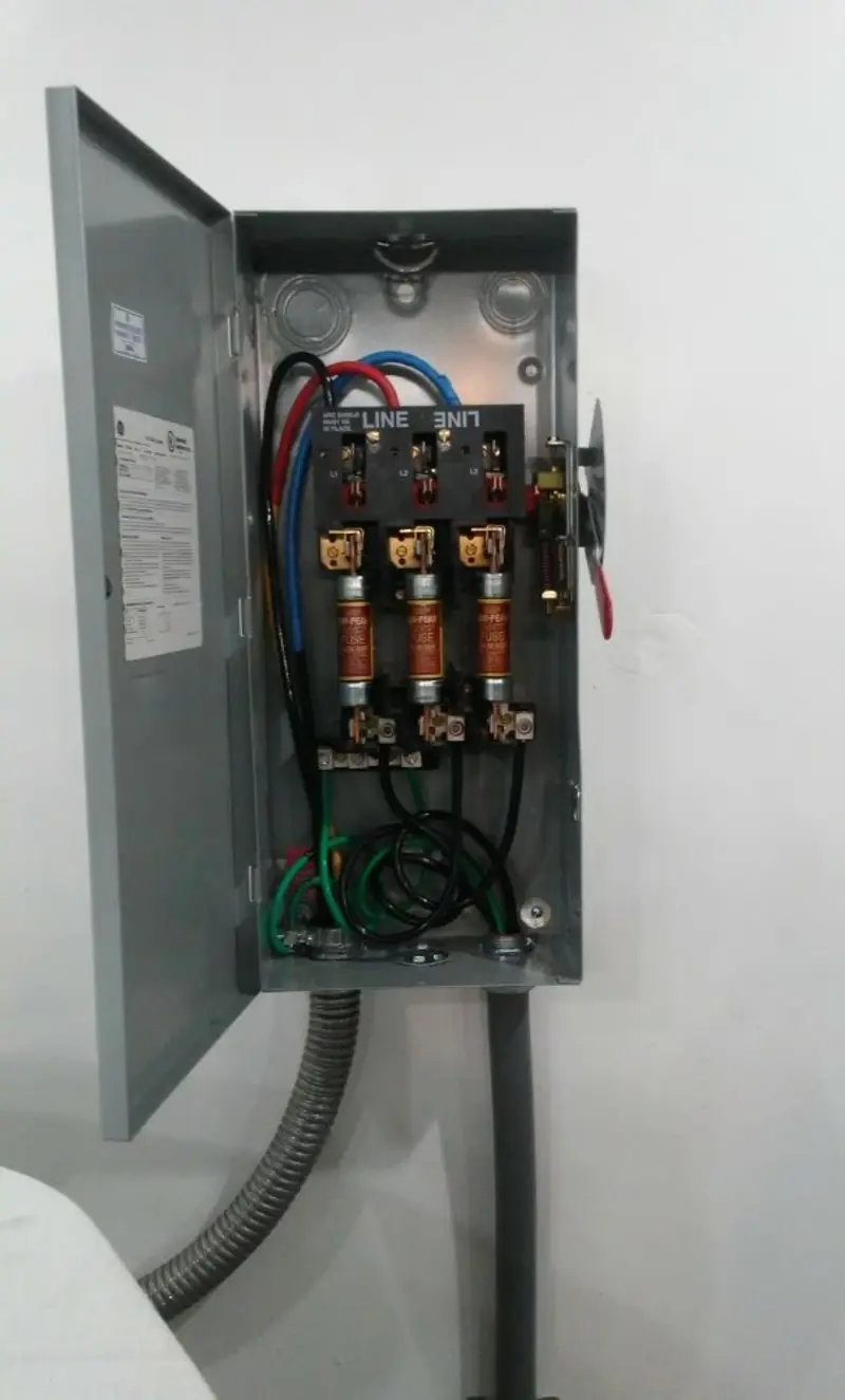 Three-phase disconnect switch installed for Electrical Wiring & Rewiring in Springville